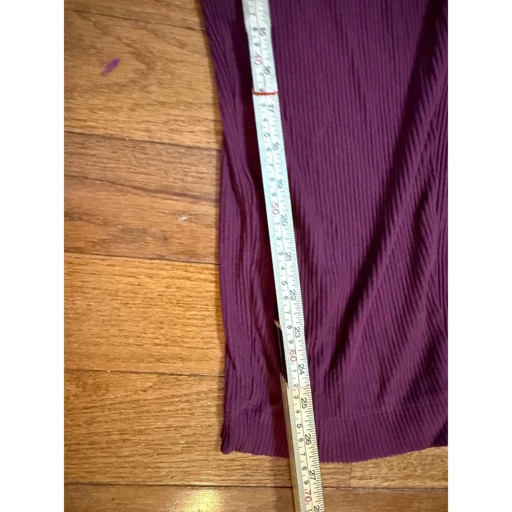 Tommy John Womens Plum‎ Ribbed Pajama Set Short Sleeve Button Top Pants Small